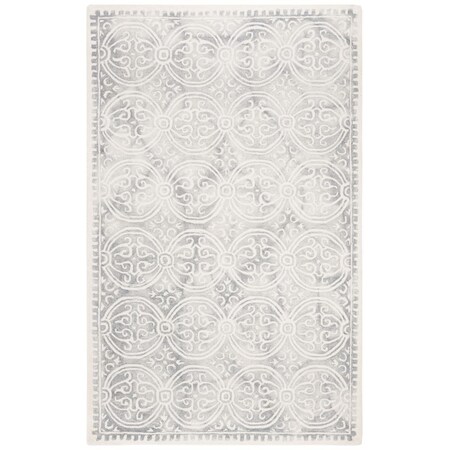 Safavieh 5 x 8 ft. Dip Dye Hand-Tufted Rectangle Rug Silver & Ivory DDY211G-5